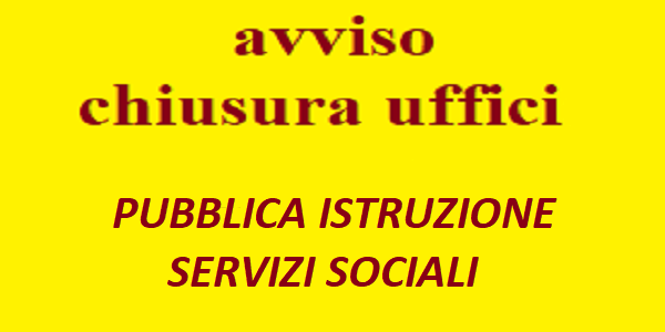 Avviso lavori ufficio e variazione temporanea recapiti telefonici
